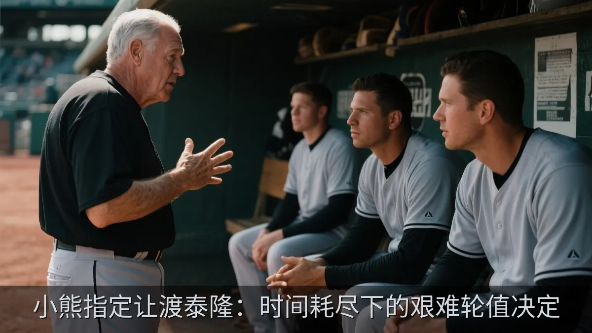 棒球运动员在休息区与队友交流